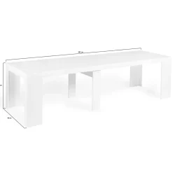 Table console extensible ORLANDO 14 personnes 300 cm bois blanc