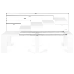 Table console extensible ORLANDO 14 personnes 300 cm bois blanc