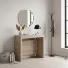 Table console extensible 8 couverts TOPAZ 90 cm chêne avec allonges intégrées TERRANEO
