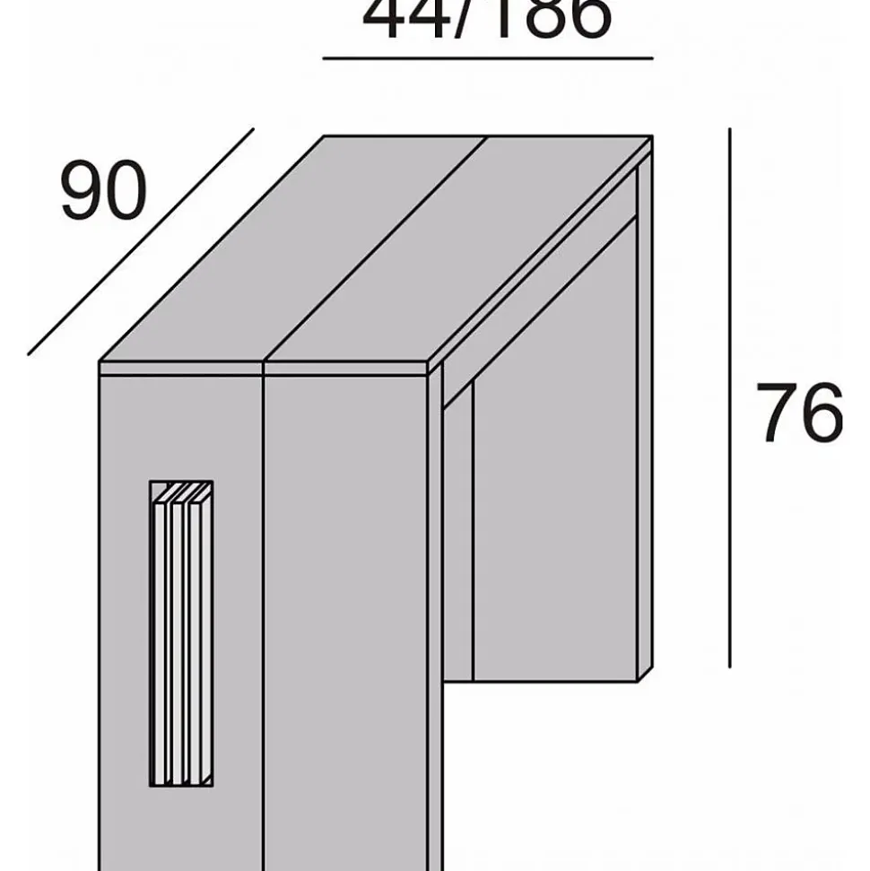 Table console extensible 8 couverts TOPAZ 90 cm chêne avec allonges intégrées TERRANEO