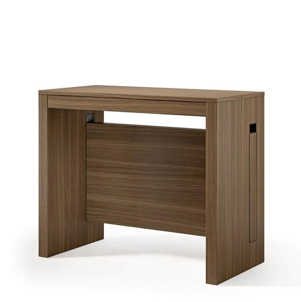 Table console extensible 8 couverts TOPAZ noyer 90 cm avec allonges intégrées TERRANEO