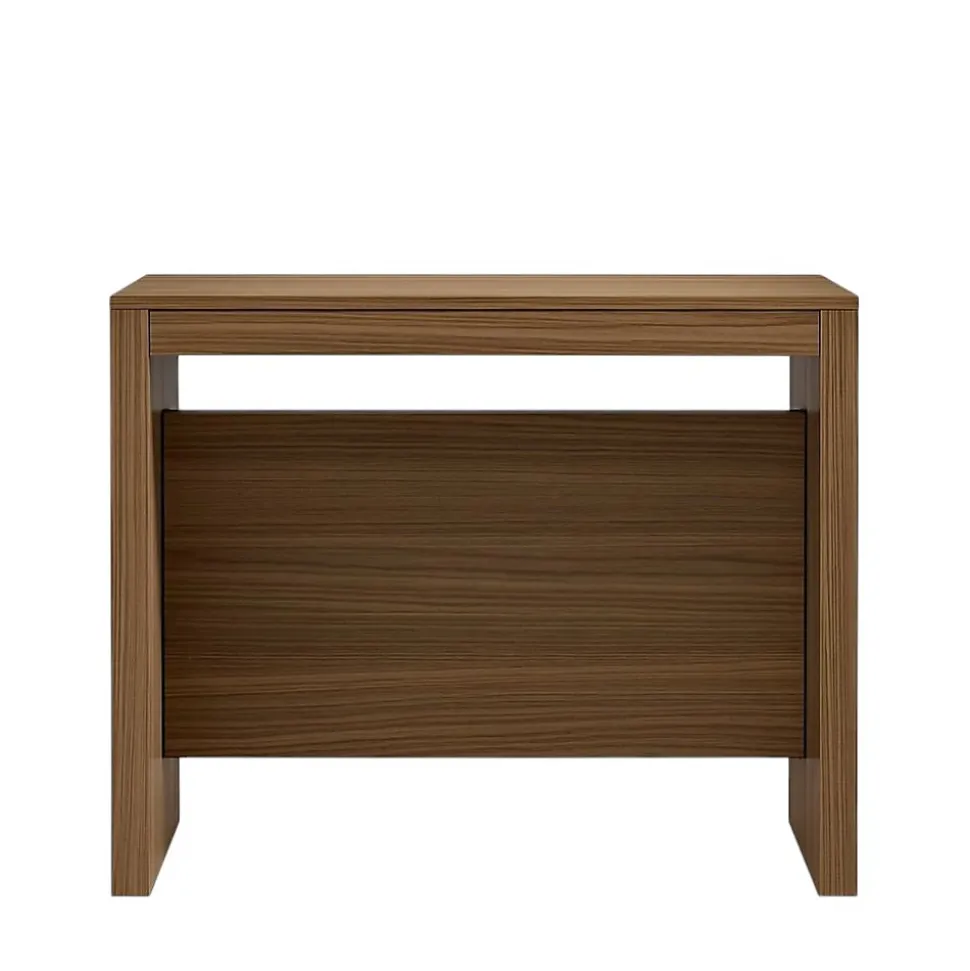 Table console extensible 8 couverts TOPAZ noyer 90 cm avec allonges intégrées TERRANEO