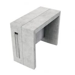 Table console extensible 8 couverts TOPAZ 90 cm béton avec allonges intégrées TERRANEO