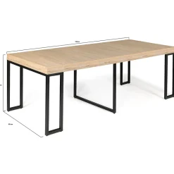 Table console extensible TORONTO 10 personnes 235 cm design industriel