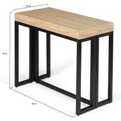 Table console extensible TORONTO 10 personnes 235 cm design industriel