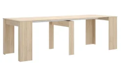 Table console extensible en chêne naturel - Longueur 54-239 x Hauteur 77 x Profondeur 90 cm