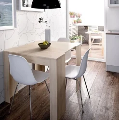 Table console extensible en chêne naturel - Longueur 54-239 x Hauteur 77 x Profondeur 90 cm