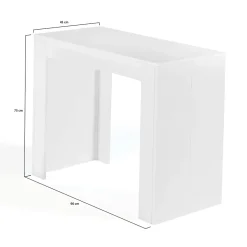 Table console extensible ORLANDO 6 personnes 140 cm bois blanc