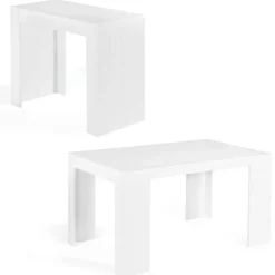 Table console extensible ORLANDO 6 personnes 140 cm bois blanc