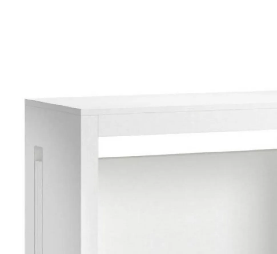 Table console extensible 8 couverts TOPAZ 90 cm blanc avec allonges intégrées TERRANEO