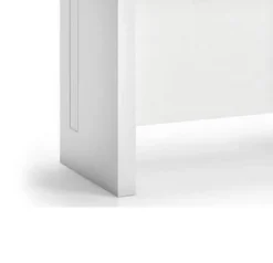 Table console extensible 8 couverts TOPAZ 90 cm blanc avec allonges intégrées TERRANEO