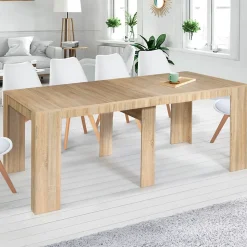 Table console extensible ORLANDO 10 personnes 235 cm bois façon hêtre
