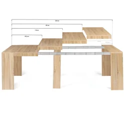 Table console extensible ORLANDO 10 personnes 235 cm bois façon hêtre