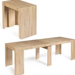 Table console extensible ORLANDO 10 personnes 235 cm bois façon hêtre