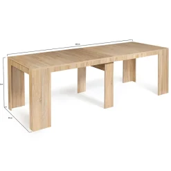 Table console extensible ORLANDO 10 personnes 235 cm bois façon hêtre