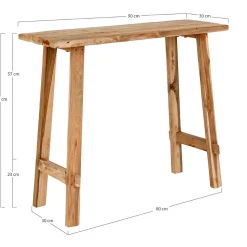 Table Console Girona, Marron, Bois, 90x30x80 cm, Seven Design
