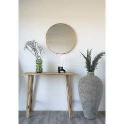 Table Console Girona, Marron, Bois, 90x30x80 cm, Seven Design