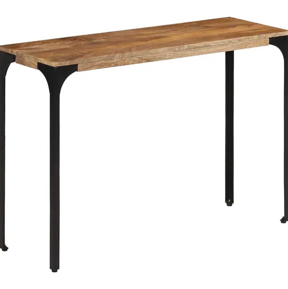 Table console marron 110x35x76cm bois massif de manguier et fer vidaXL