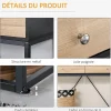 Table console moderne 2 tiroirs métal et panneau de particules dim. 120 x 35 x 75 cm
