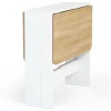 Table console pliable EDI 2-4 personnes bois blanc plateau façon hêtre 103 x 76 cm