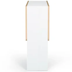 Table console pliable EDI 2-4 personnes bois blanc plateau façon hêtre 103 x 76 cm