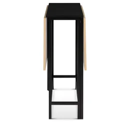 Table console pliable EDI 2-4 personnes façon hêtre et noir design industriel 103 x 76 cm