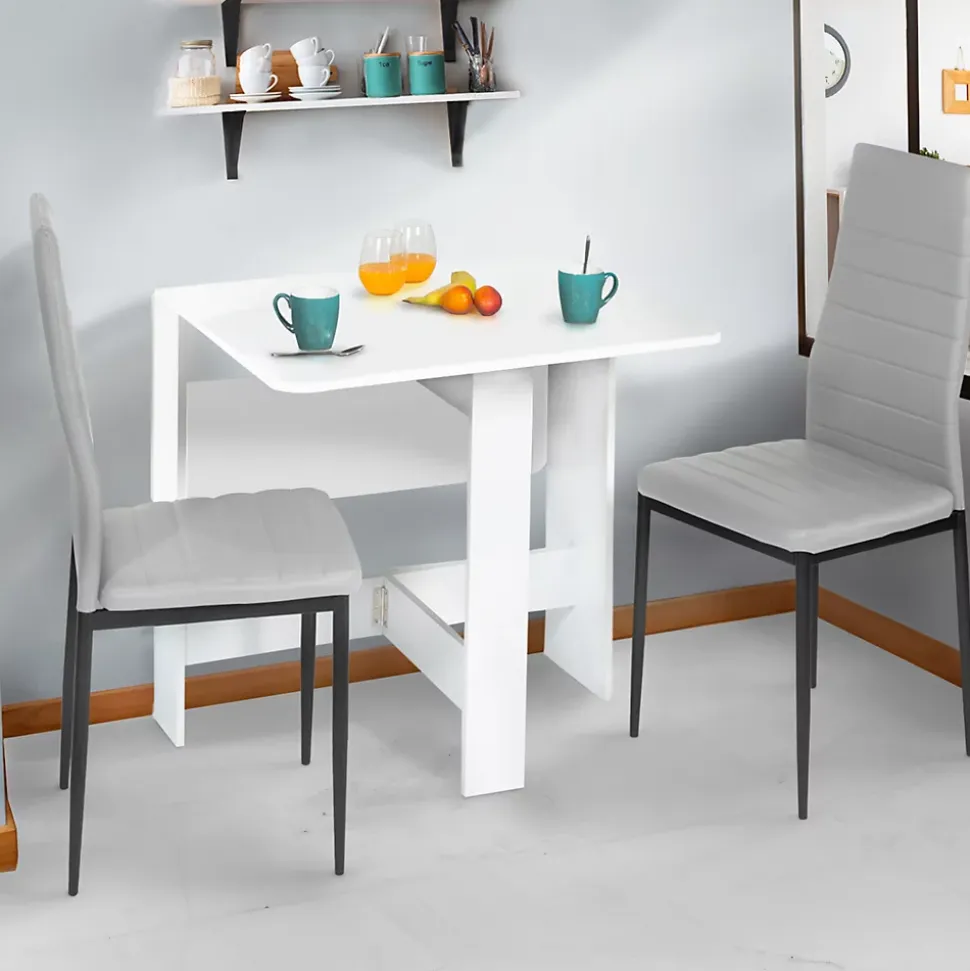 Table console pliable EDI 2-4 personnes bois blanc 103 x 76 cm