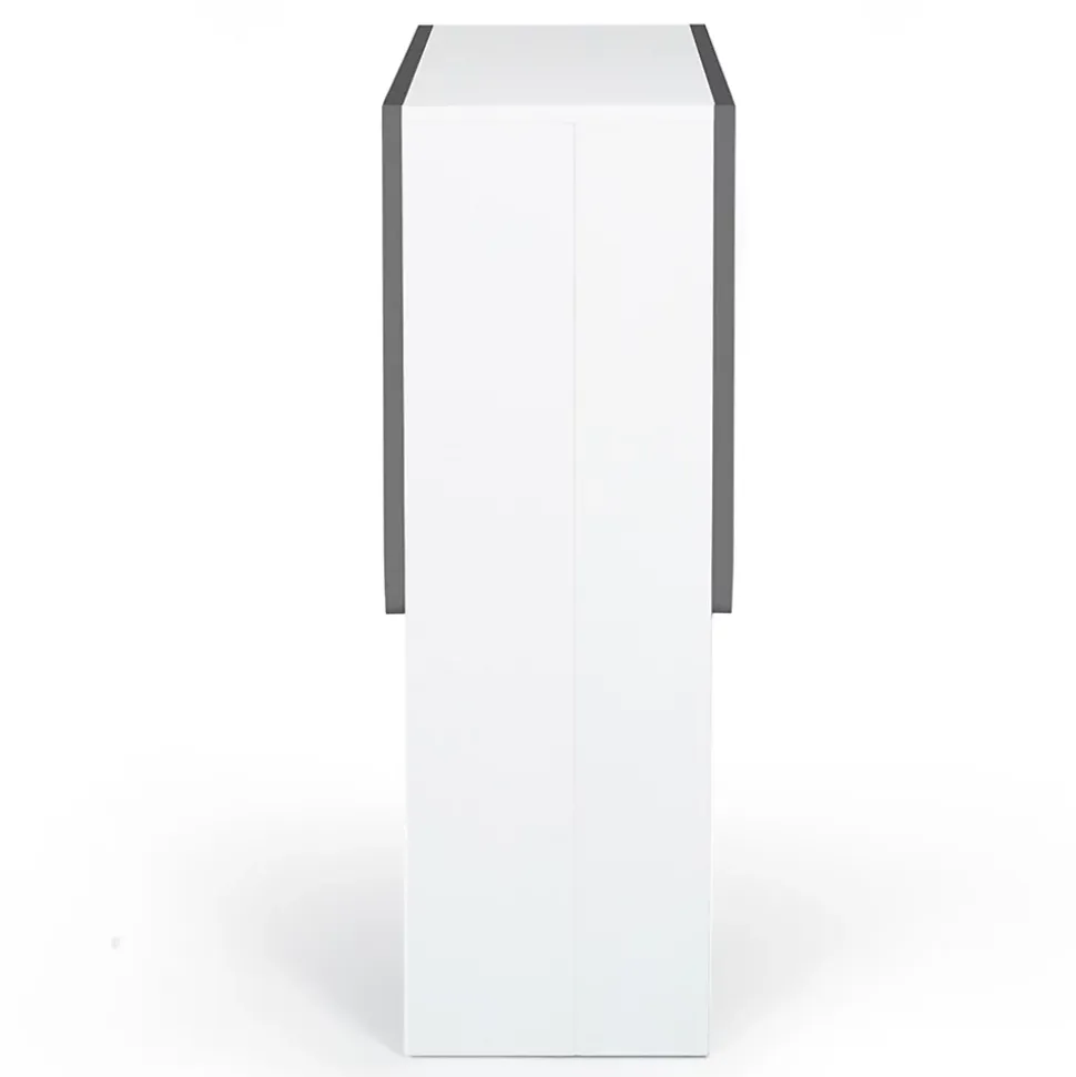 Table console pliable EDI 2-4 personnes bois blanc plateau gris 103 x 76 cm