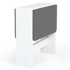 Table console pliable EDI 2-4 personnes bois blanc plateau gris 103 x 76 cm