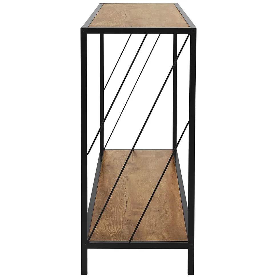 Table console table de culoir salon décor marron en chêne rustique 120x33,5x75cm