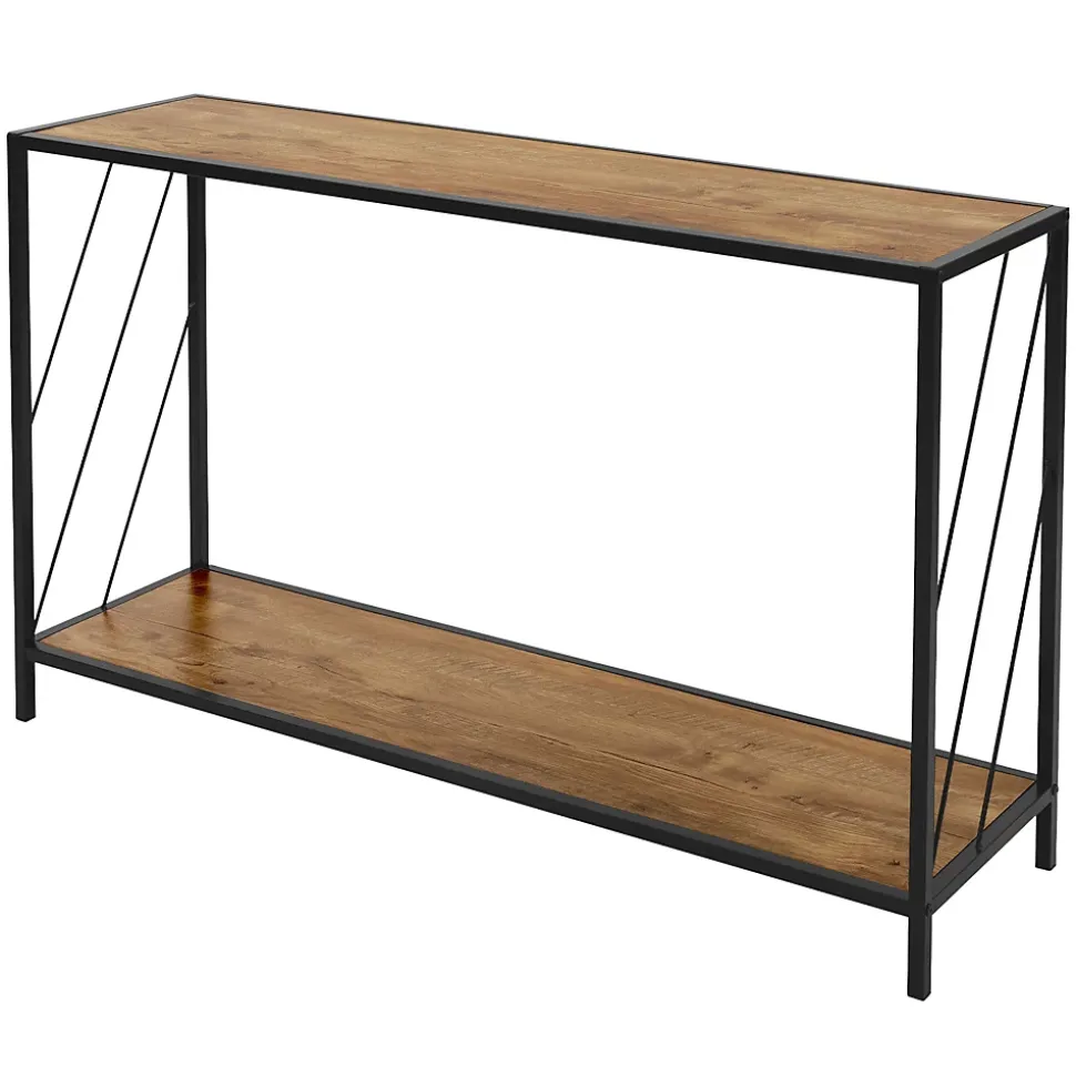 Table console table de culoir salon décor marron en chêne rustique 120x33,5x75cm