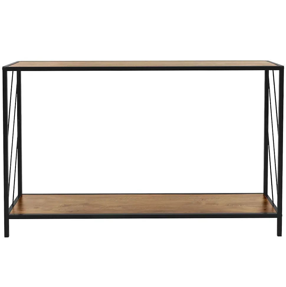 Table console table de culoir salon décor marron en chêne rustique 120x33,5x75cm