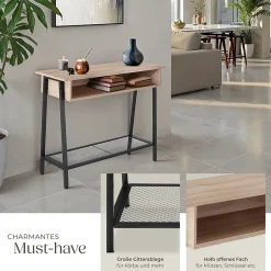 Table console Tralee 100x35x80,5cm style industriel