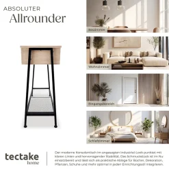 Table console Tralee 100x35x80,5cm style industriel