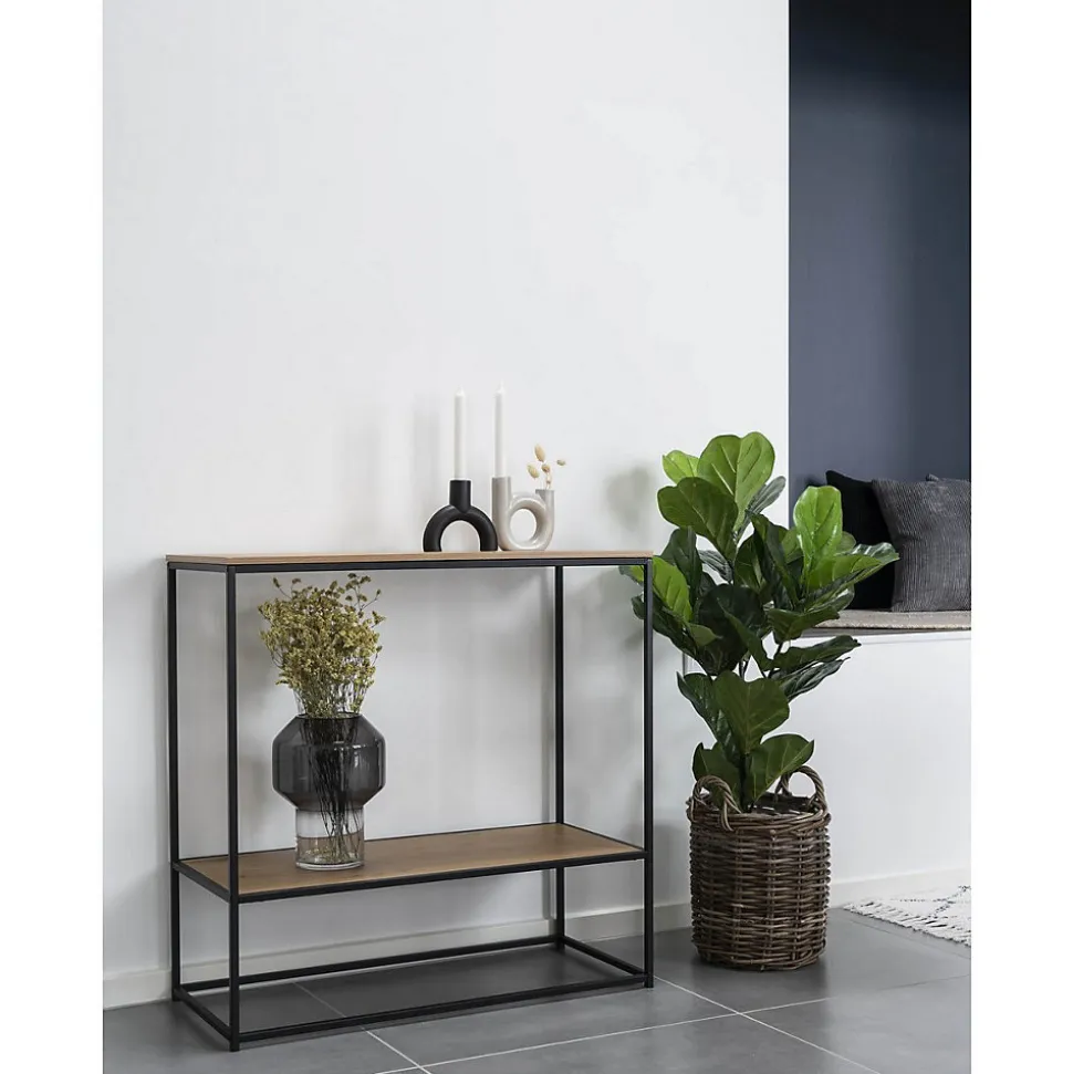 Table Console Vita, Marron, Métal, 80x36x80 cm, Seven Design