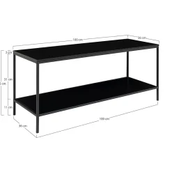 Table Console Vita, Noir, Métal, 100x36x45 cm, Seven Design