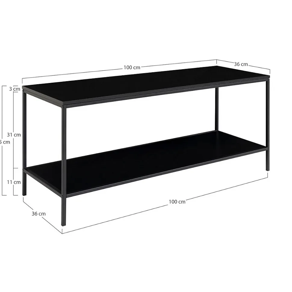 Table Console Vita, Noir, Métal, 100x36x45 cm, Seven Design