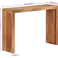 Table console 110x30x76 cm bois massif d'acacia vidaXL