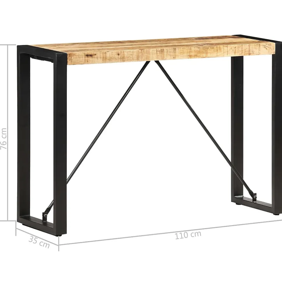 Table console 110x35x76 cm Bois de manguier massif vidaXL