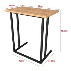 Table d'appoint Högsby 65,5 x 60 x 35,5 cm effet chêne en.casa