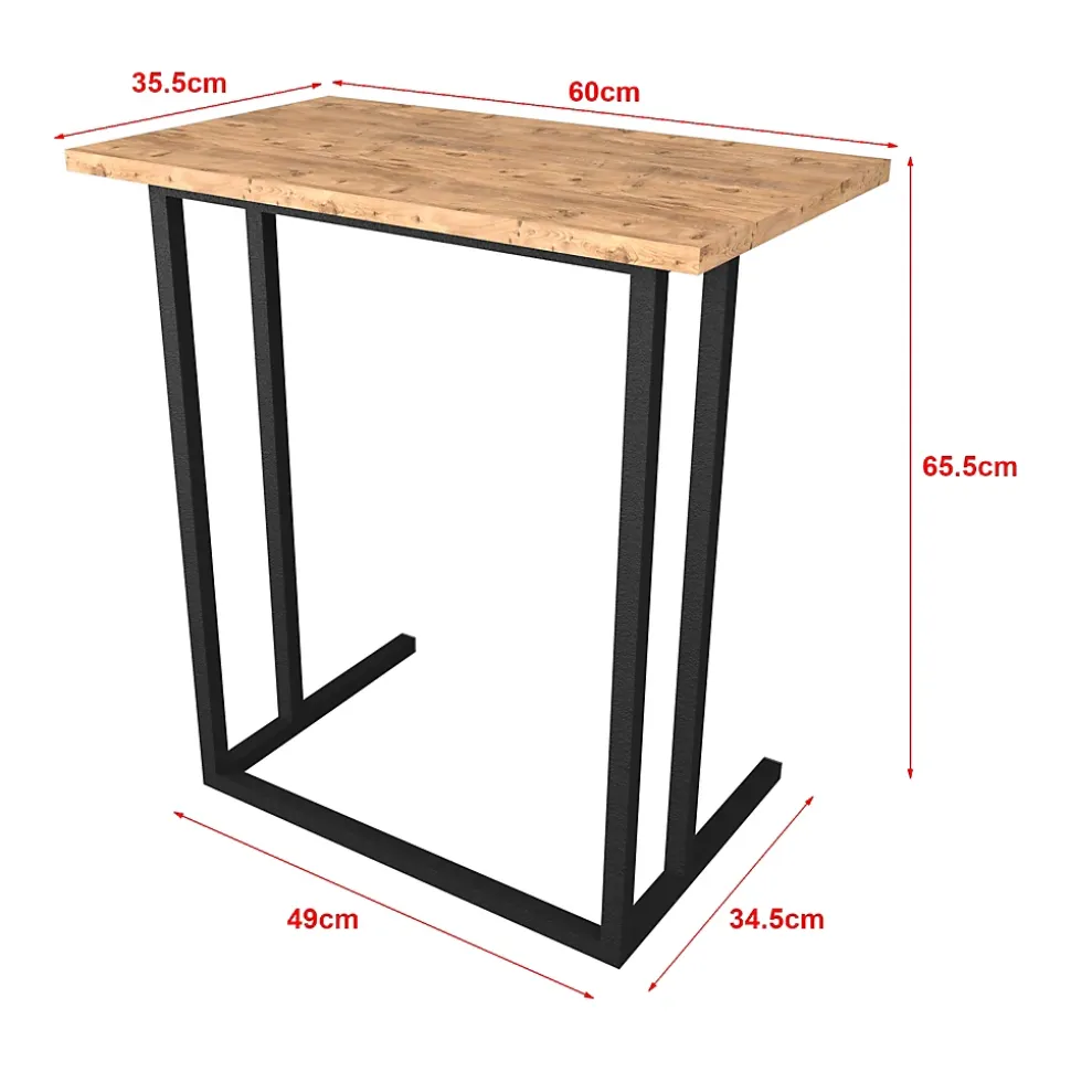 Table d'appoint Högsby 65,5 x 60 x 35,5 cm effet chêne en.casa