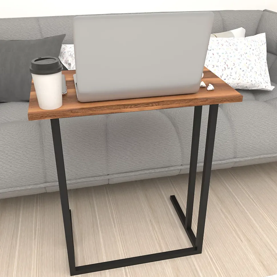 Table d'appoint Högsby 65,5 x 60 x 35,5 cm effet noyer en.casa