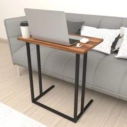 Table d'appoint Högsby 65,5 x 60 x 35,5 cm effet noyer en.casa