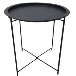 Table d'appoint intérieur ronde en métal noir