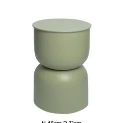 Table d'appoint ronde en métal vert sauge ⌀ 31 cm, Yuri