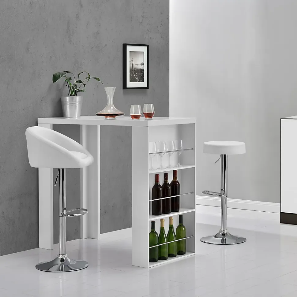 Table de Bar Bonn 3 Etagères 117 x 57 x 107 cm Blanc en.casa