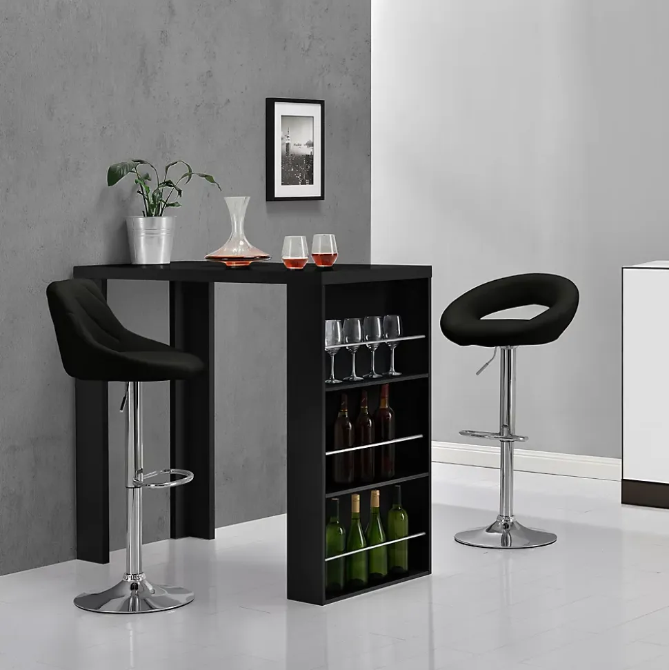 Table de Bar Bonn 3 Etagères 117 x 57 x 107 cm Noir en.casa
