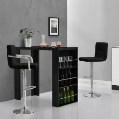 Table de Bar Bonn 3 Etagères 117 x 57 x 107 cm Noir en.casa