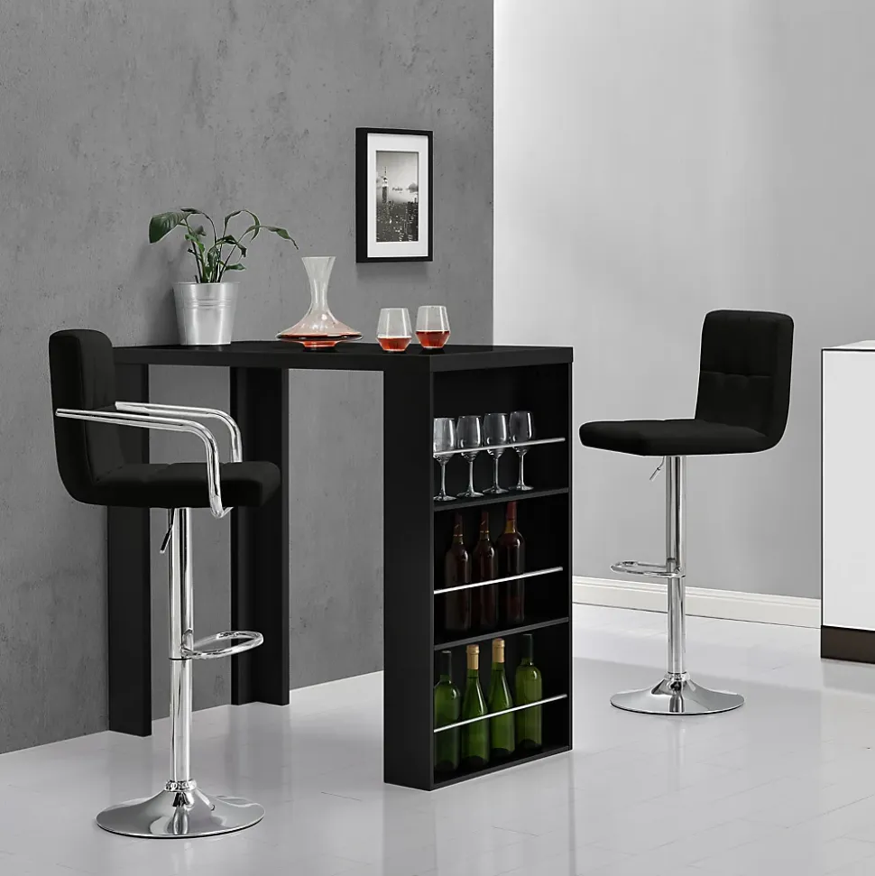 Table de Bar Bonn 3 Etagères 117 x 57 x 107 cm Noir en.casa