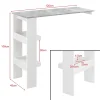 Table de Bar Bromölla 120 x 45 x 106 cm Effet Béton Blanc en.casa